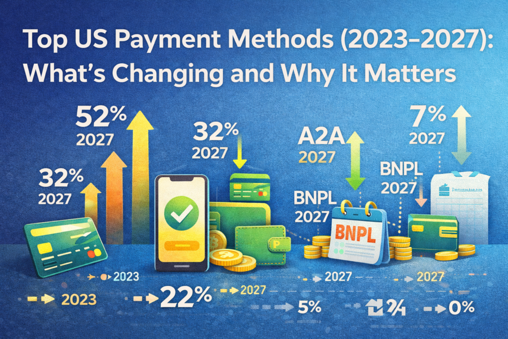 Top US Payment Methods (2023–2027): What’s Changing and Why It Matters